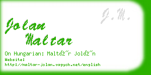 jolan maltar business card